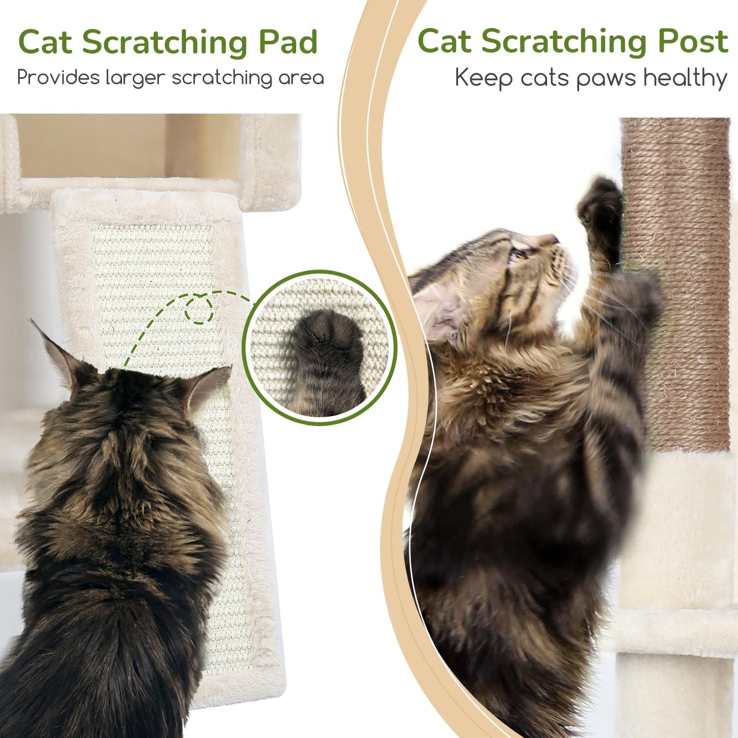 70-Inch Heavy-Duty Cat Tree with Condo, Hammock & Scratcher