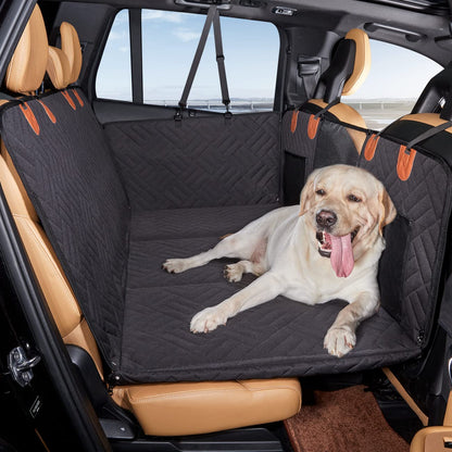 Hard-Bottom Dog Car Seat Cover with Back Seat Extender