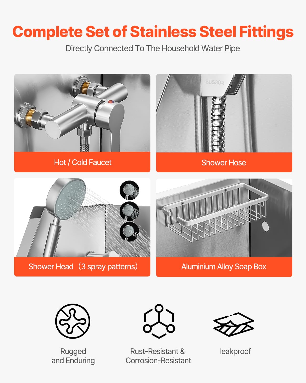 VEVOR Stainless Steel Dog Washing Station