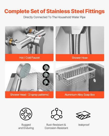 VEVOR Stainless Steel Dog Washing Station