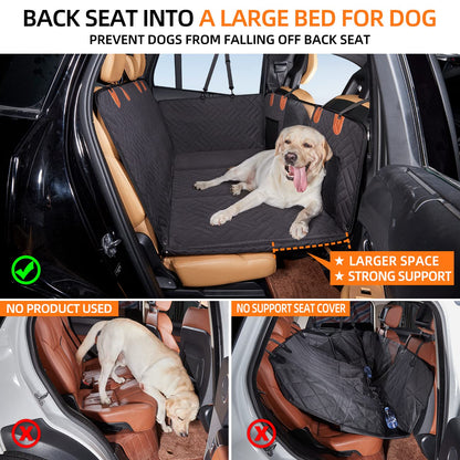 Hard-Bottom Dog Car Seat Cover with Back Seat Extender