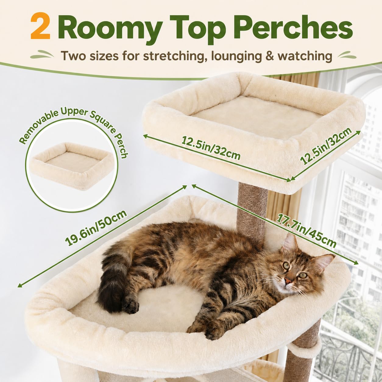 83-Inch Heavy-Duty Cat Tower with Multi-Level Condo & Perches