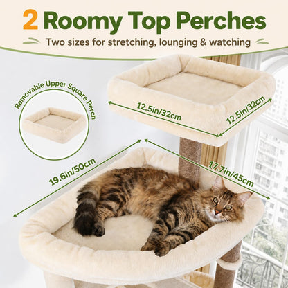 83-Inch Heavy-Duty Cat Tower with Multi-Level Condo & Perches