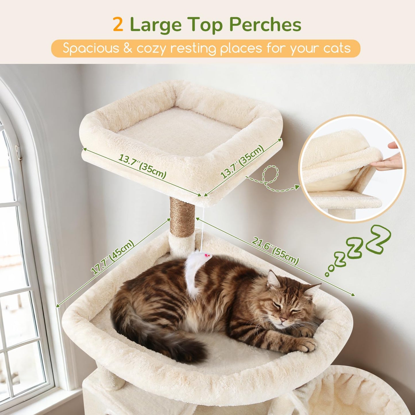 82-Inch Heavy-Duty Cat Tree with Condos, Perches & Baskets