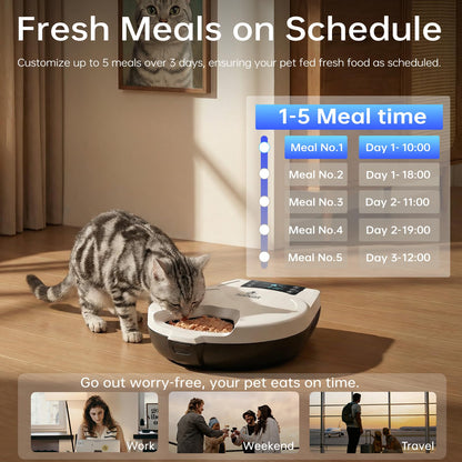 5-Meal Refrigerated Automatic Wet Food Cat Feeder