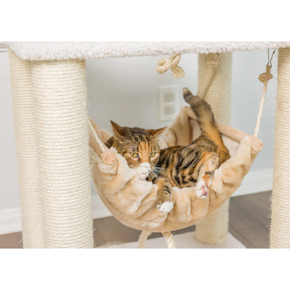 73-Inch Real Wood Cat Tree with Hammock, Condo & Perch