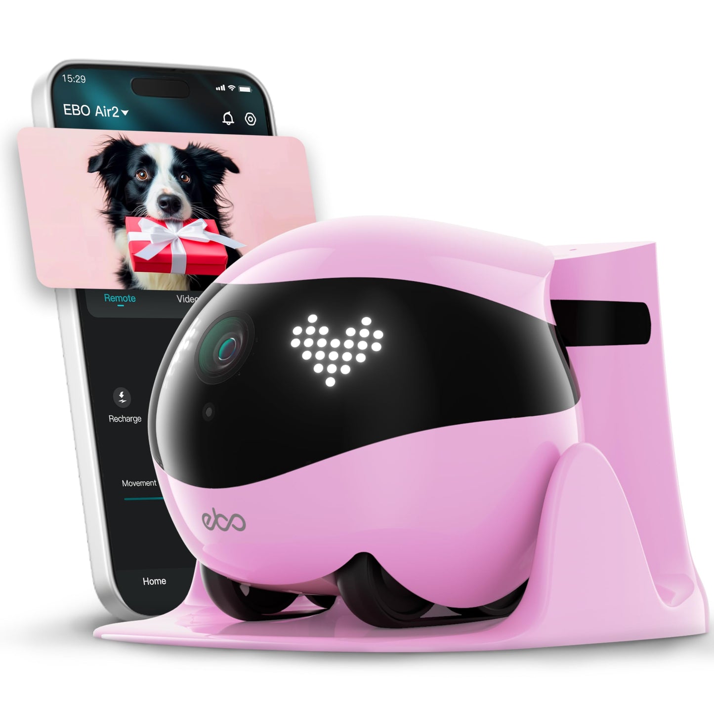 2K Mobile Pet Camera Robot with Night Vision & Two-Way Talk