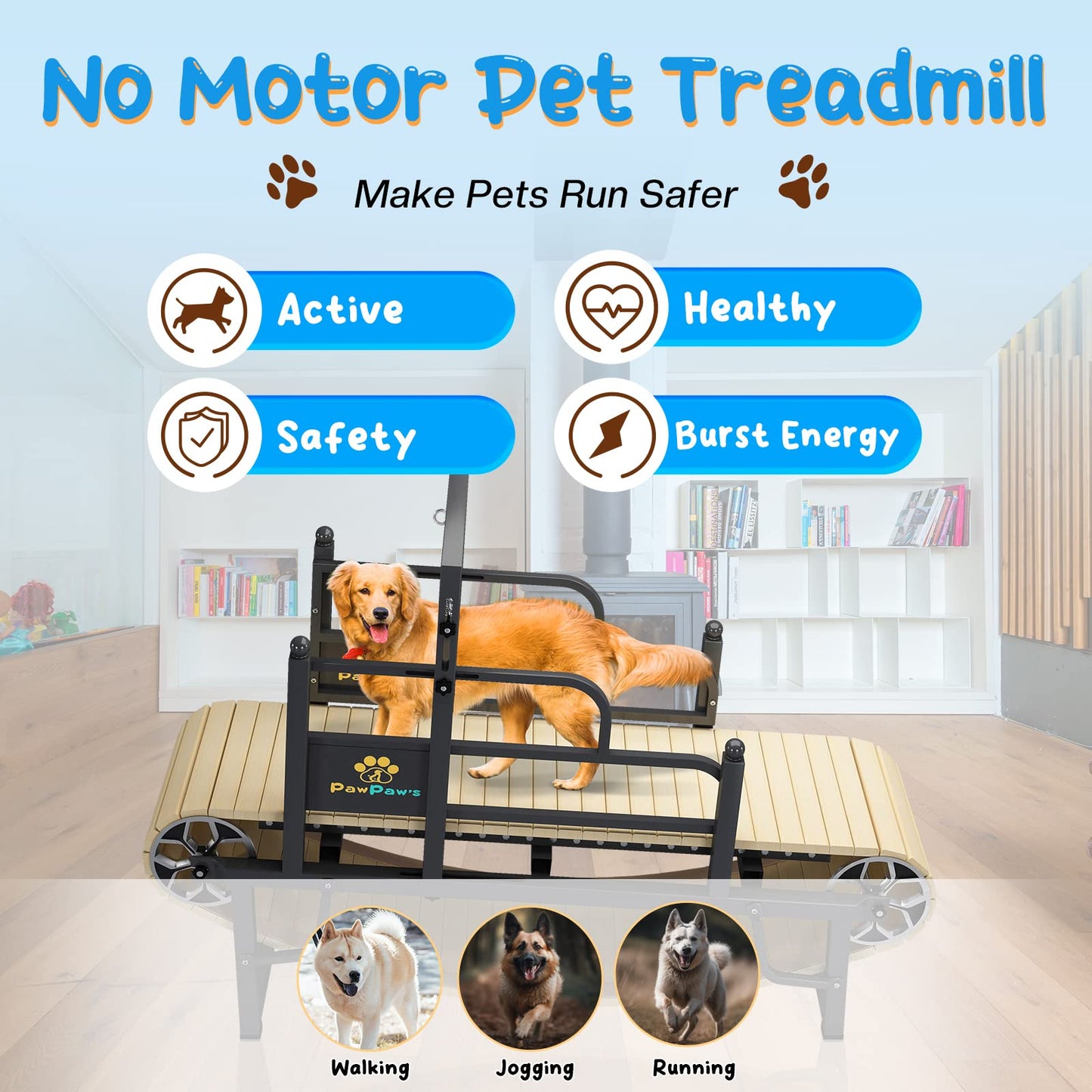 Non-Motorized Dog Slatmill with Brake up to 330 lbs