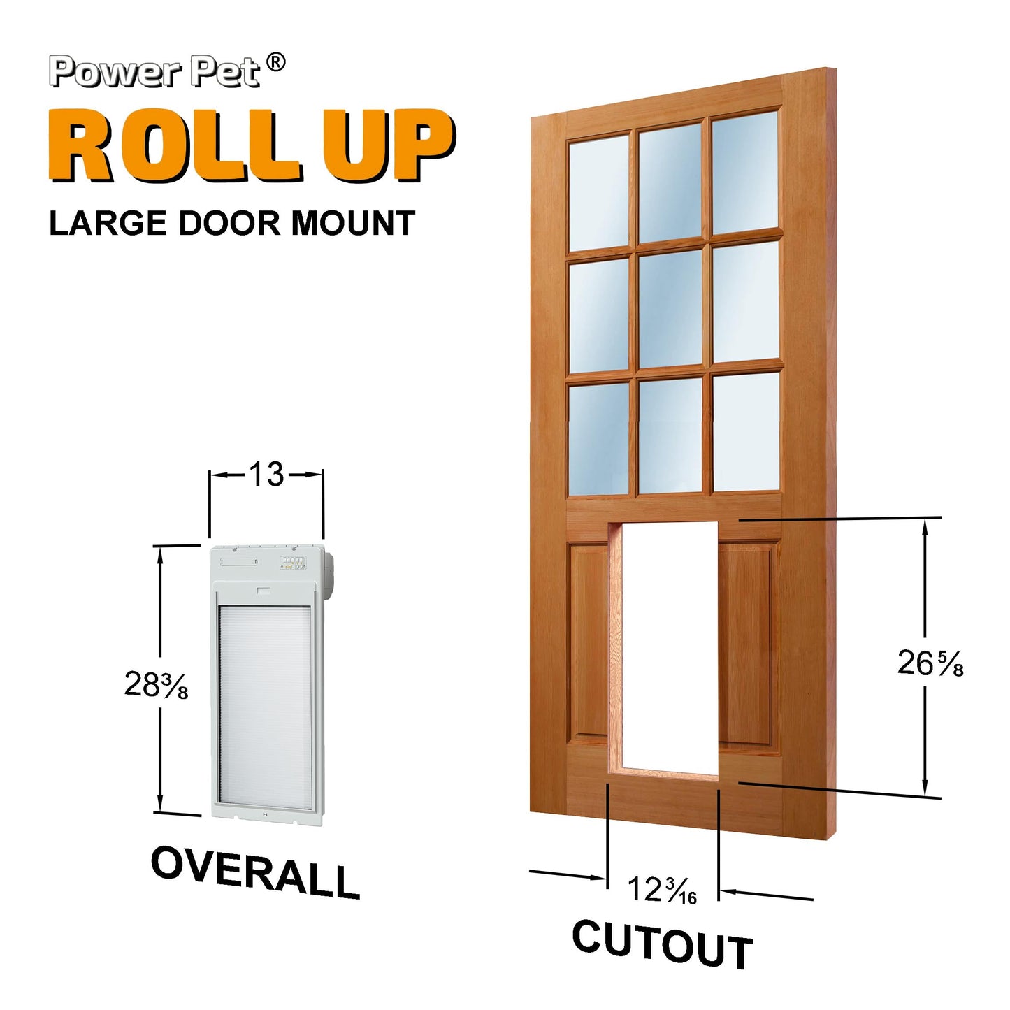 WiFi Smart Automatic Pet Door with Secure Weatherproof Design