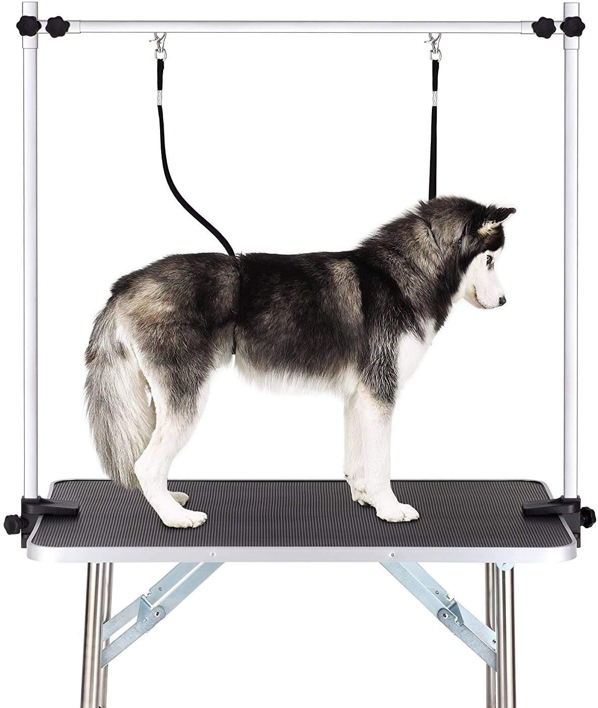 Foldable Professional Pet Grooming Table with Adjustable Arms