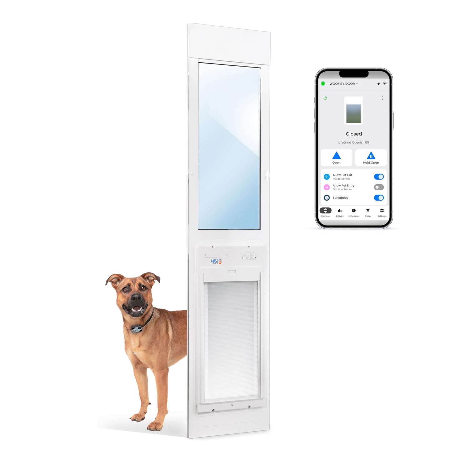 WiFi Smart Automatic Pet Door with Secure Weatherproof Design