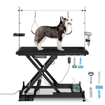 Foldable Professional Pet Grooming Table with Adjustable Arms