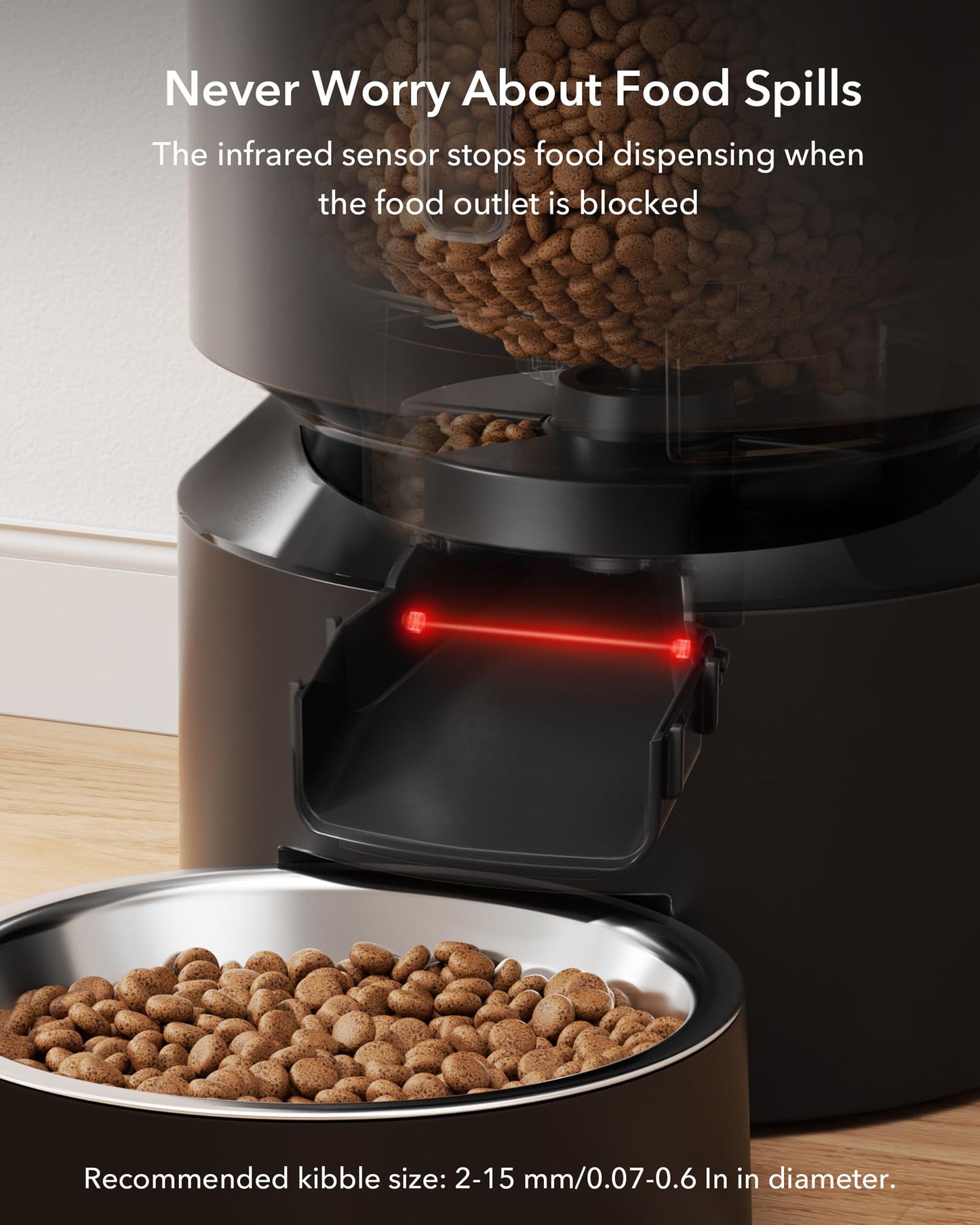5L Automatic Cat Feeder with Dual Stainless Steel Bowls