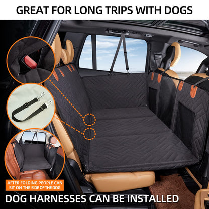 Hard-Bottom Dog Car Seat Cover with Back Seat Extender