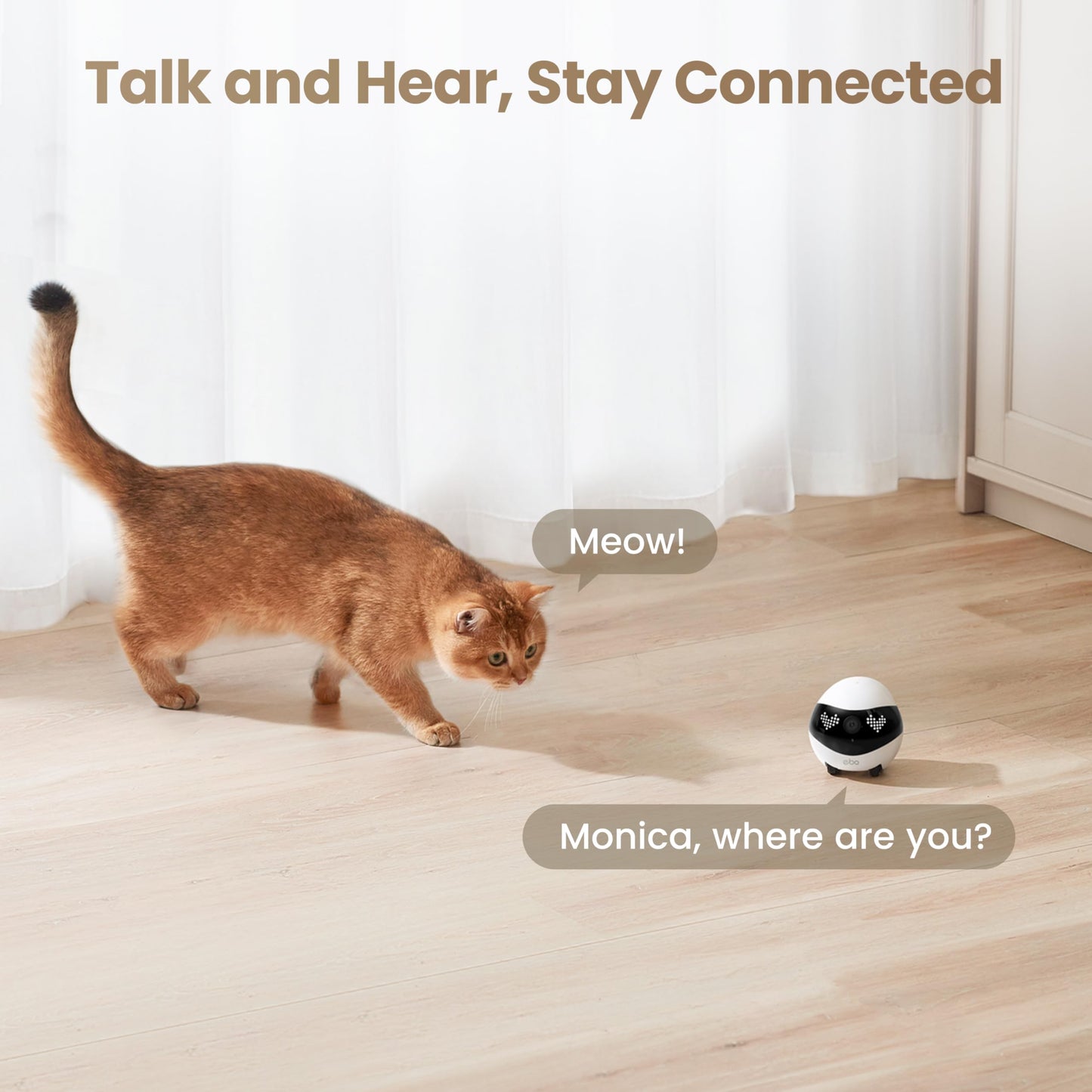 2K Mobile Pet Camera Robot with Night Vision & Two-Way Talk