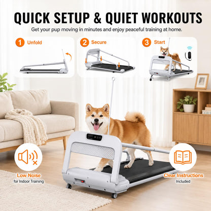2-in-1 Folding Dog & Human Treadmill with Quiet 2.5HP Motor
