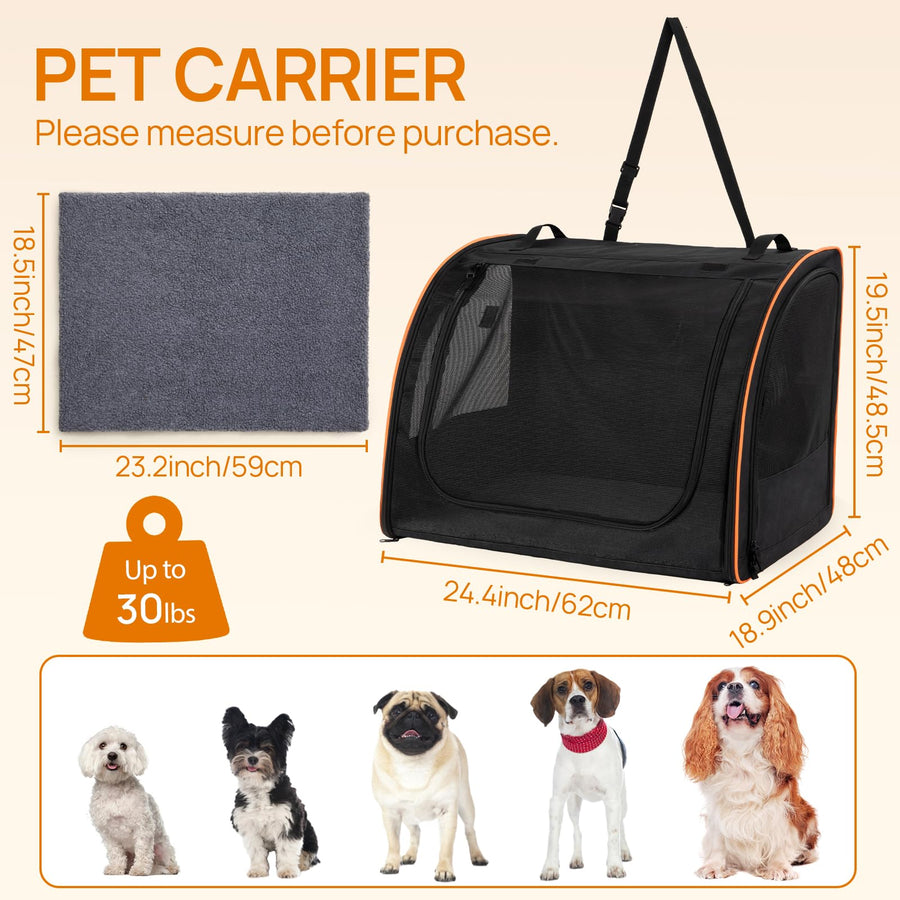 Soft-Sided Dog Car Seat Carrier for Safe Backseat Travel