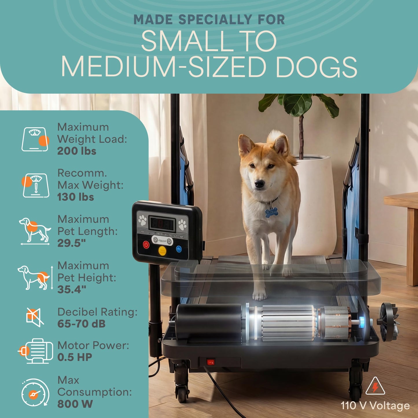 Lifepro PawRunner Dog Treadmill for Small & Medium Dogs, Remote Control