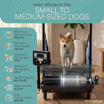 Lifepro PawRunner Dog Treadmill for Small & Medium Dogs, Remote Control