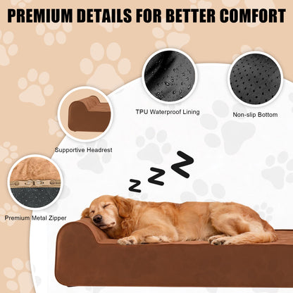 Rexlebo Orthopedic Dog Beds for Large Dogs, Memory Foam Dog Bed