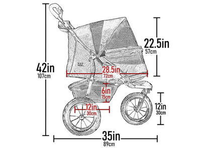 Pet Gear No-Zip AT3 Pet Stroller for Cats/Dogs