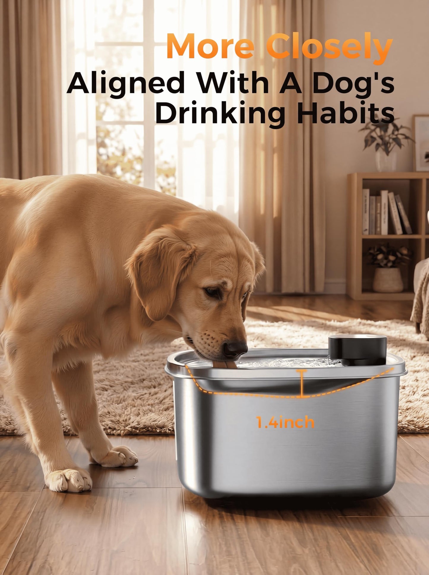 Dog Water Fountain, Automatic Pet Drinking Fountain for Dogs