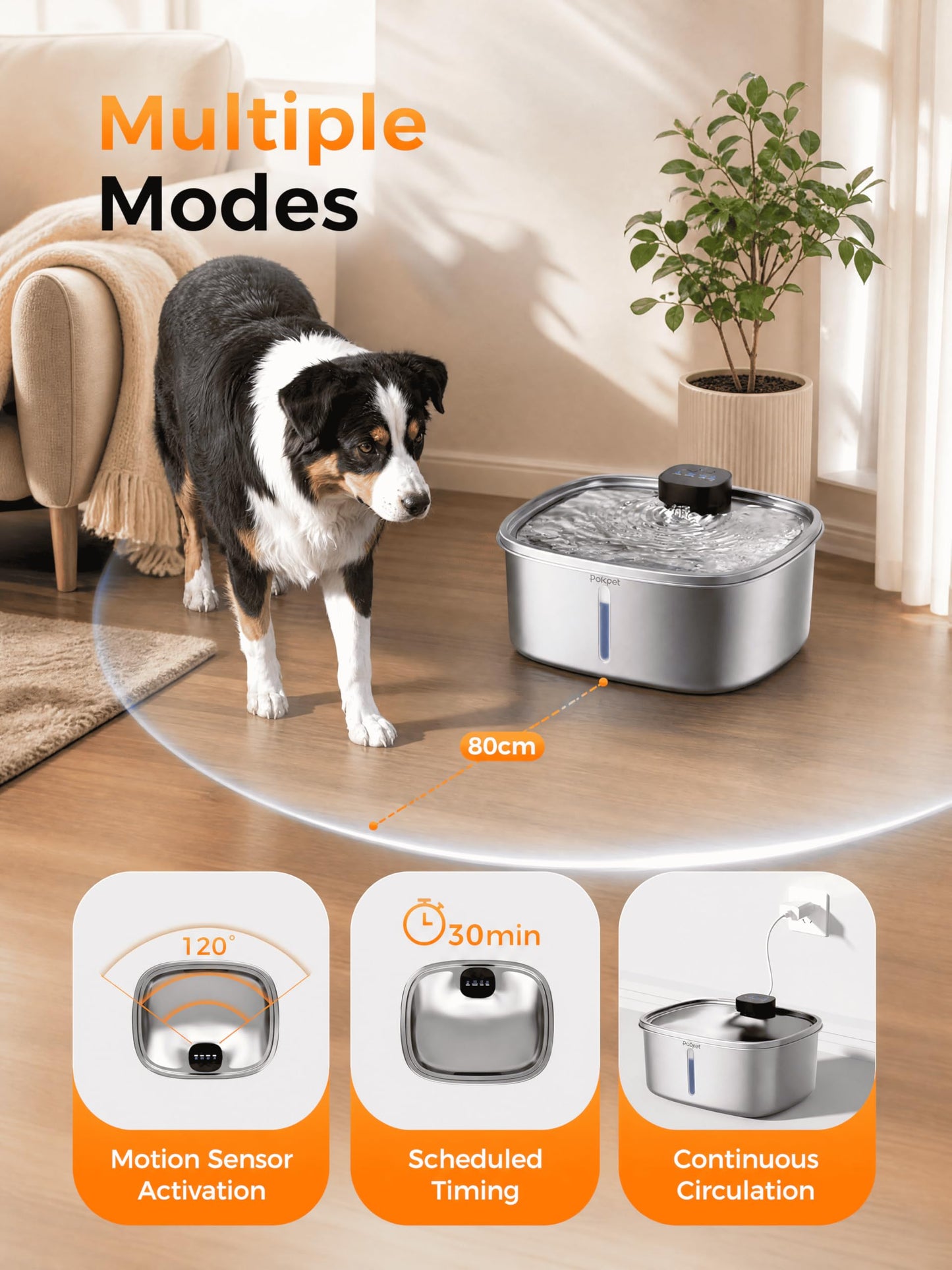 Dog Water Fountain, Automatic Pet Drinking Fountain for Dogs