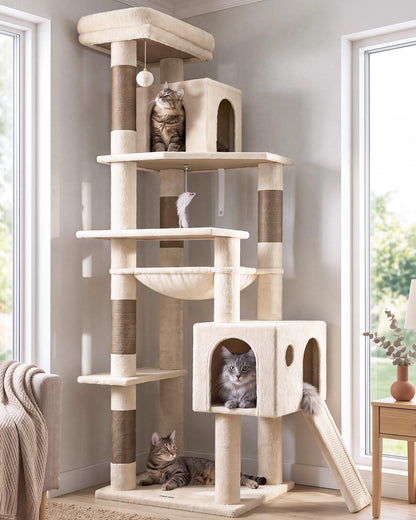 70-Inch Heavy-Duty Cat Tree with Condo, Hammock & Scratcher