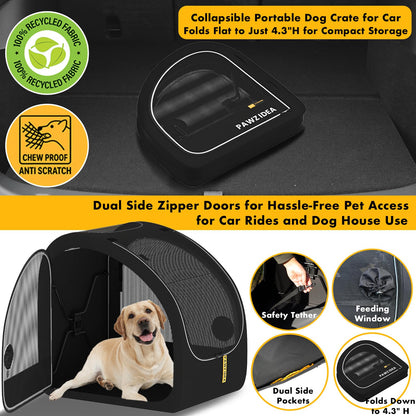 Collapsible Soft-Sided Dog Travel Crate with Metal Frame