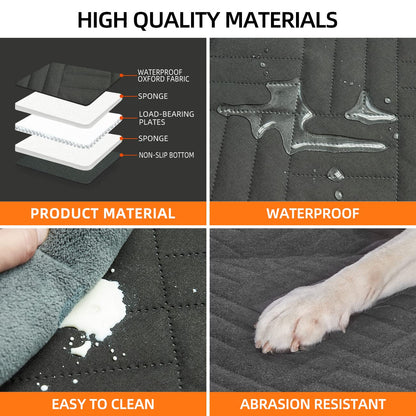Hard-Bottom Dog Car Seat Cover with Back Seat Extender