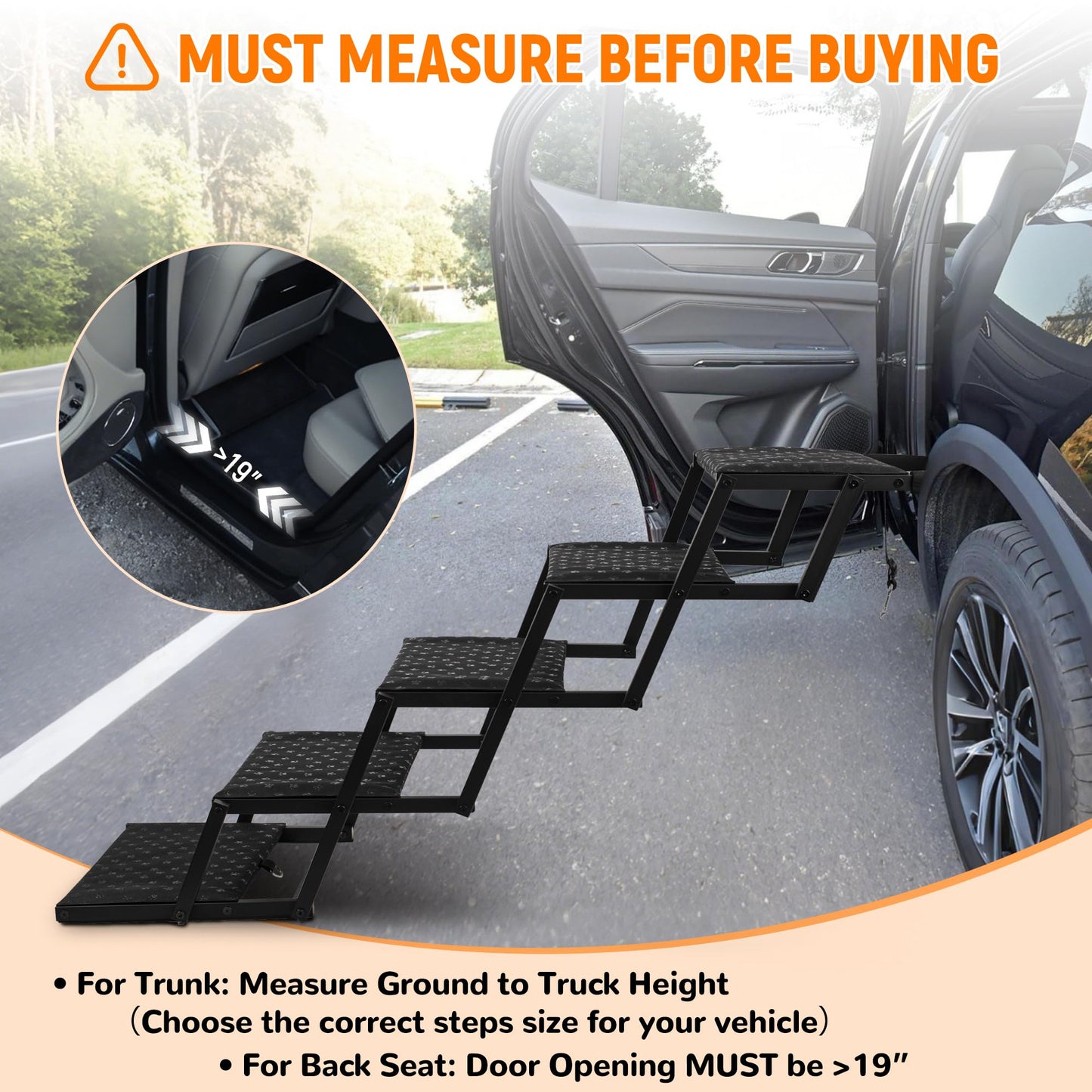 Portable Non-Slip Dog Ramp for Cars and SUVs up to 200 lbs