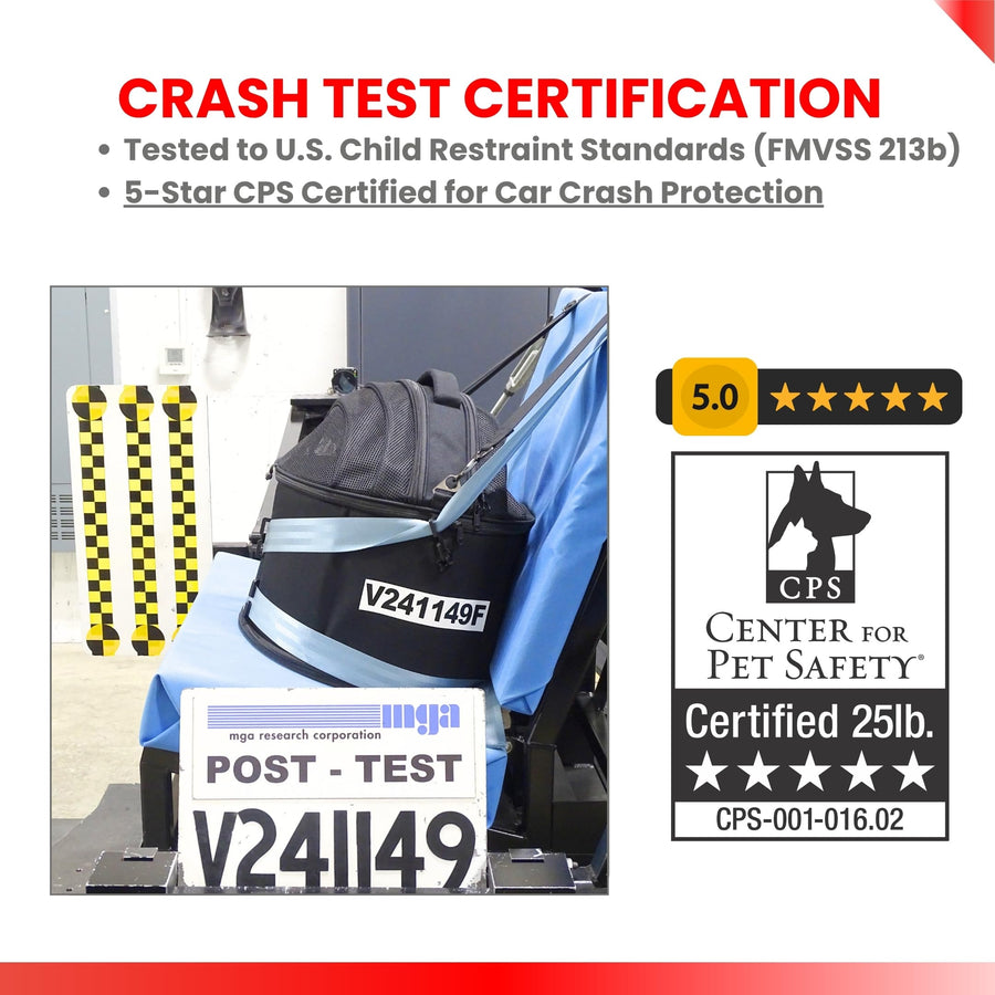 PawsInCar Crash-Tested Portable Small Dog Car Seat