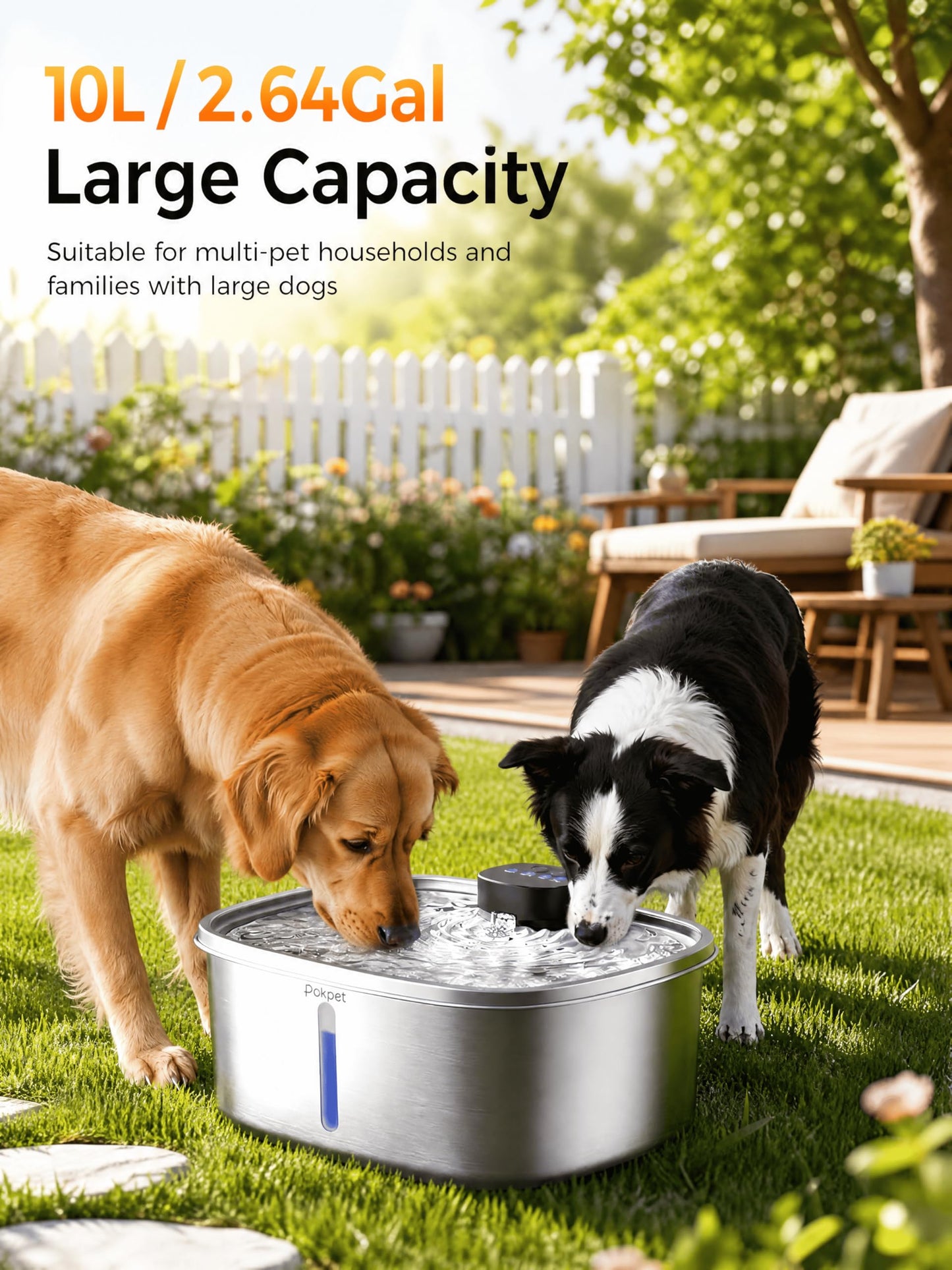 Dog Water Fountain, Automatic Pet Drinking Fountain for Dogs