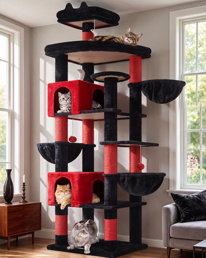 82-Inch Heavy-Duty Cat Tree with Condos, Perches & Baskets