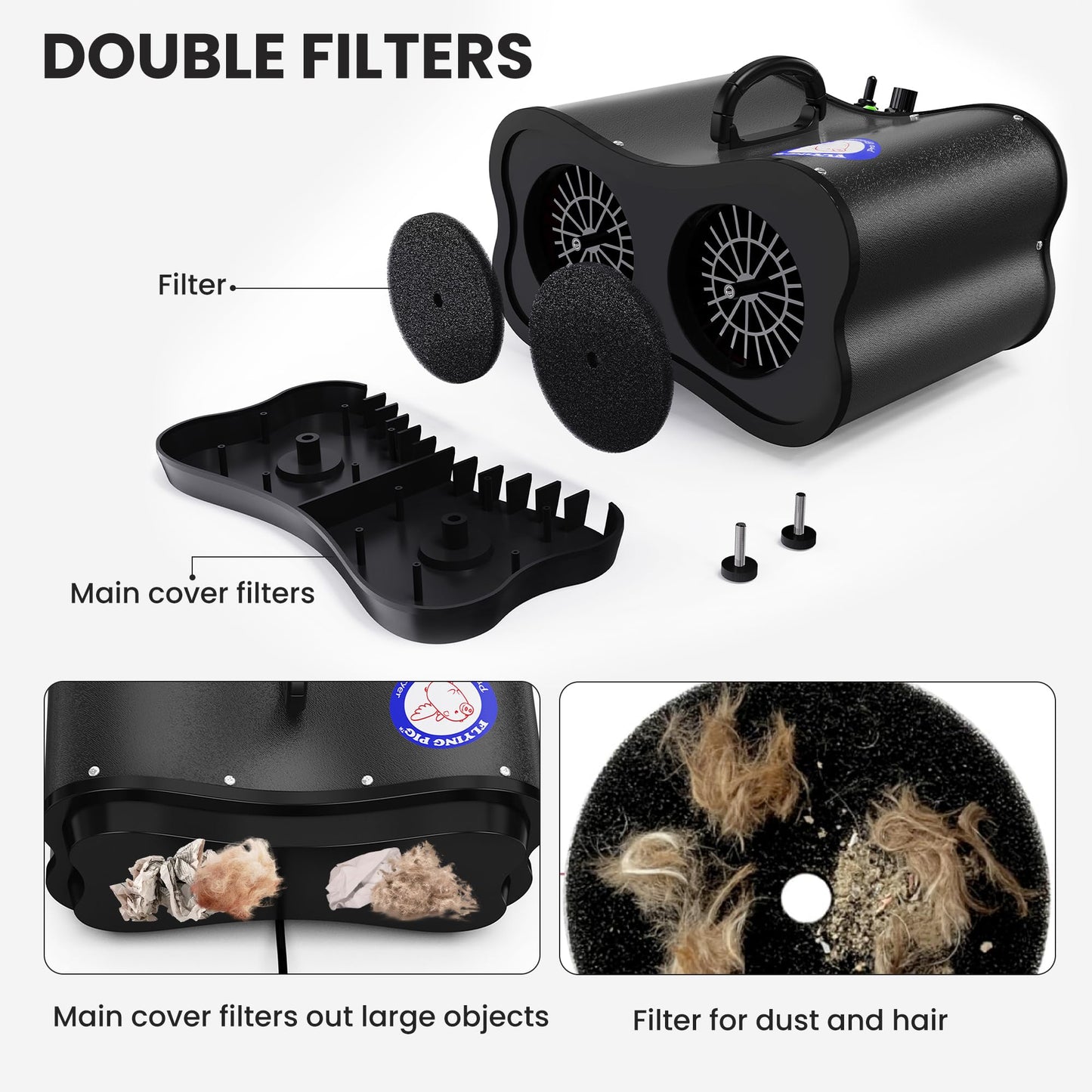 Flying Pig Double Motor High Performance Dog Pet Grooming Dryer