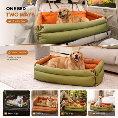 FUNNYFUZZY Dog Car Seat for Large Medium Dogs, Safety Booster Seats