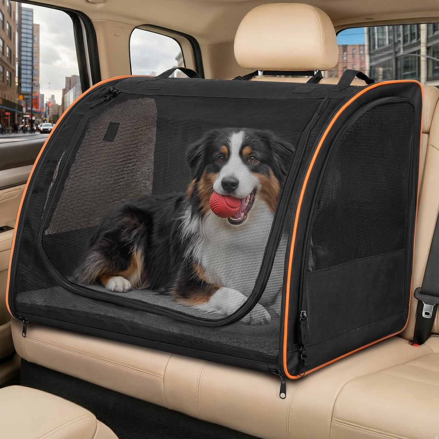 Soft-Sided Dog Car Seat Carrier for Safe Backseat Travel