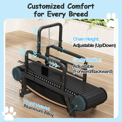 Adjustable Dog Treadmill with Brake, Speedometer & Incline