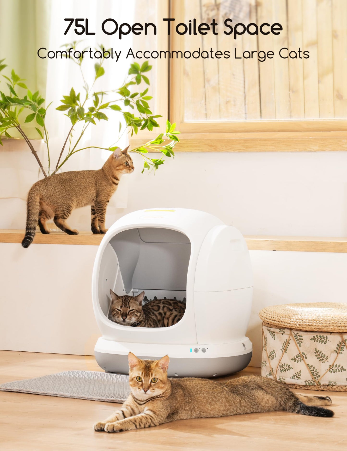 75L Self-Cleaning Smart Cat Litter Box with App Control