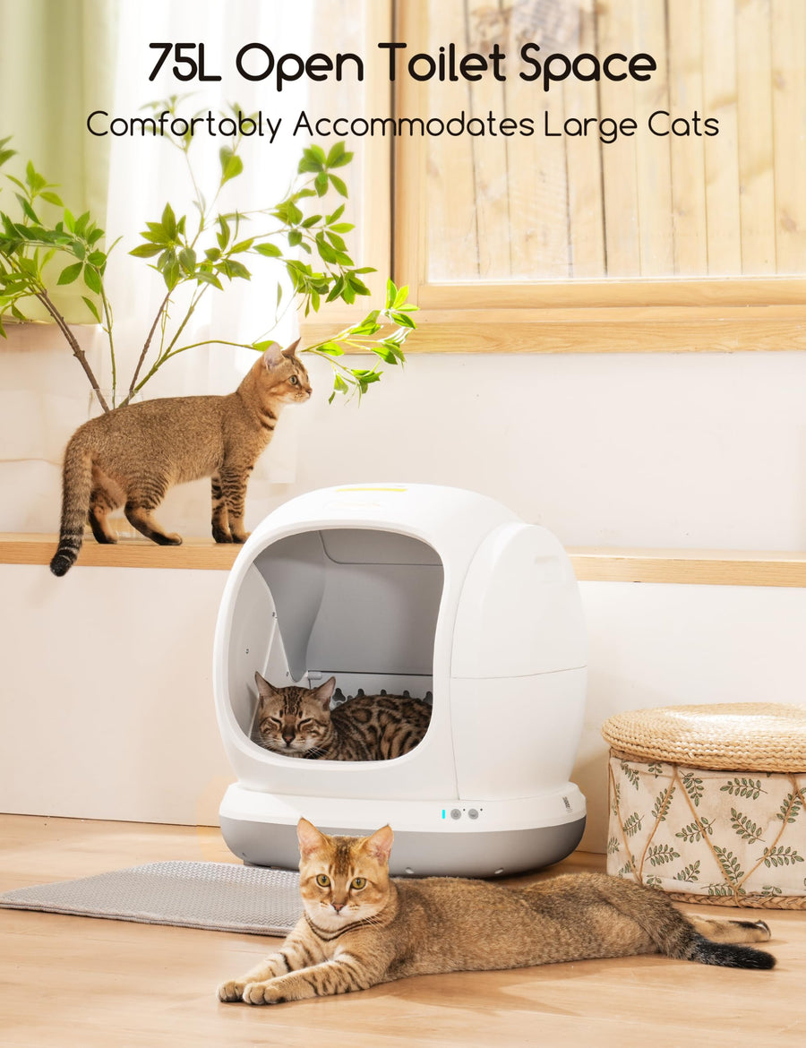 75L Self-Cleaning Smart Cat Litter Box with App Control