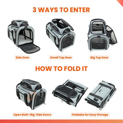 Crash-Tested Expandable Pet Carrier and Car Seat for Safe Travel