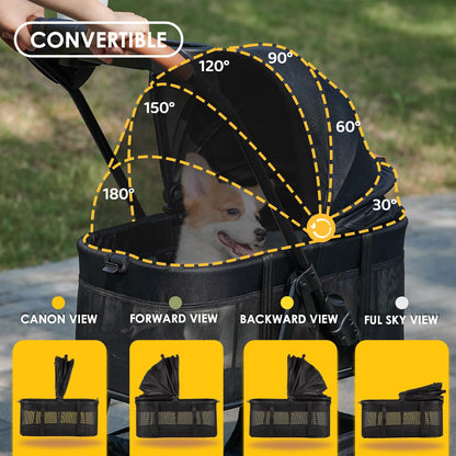 3-in-1 All-Terrain Pet Stroller with Removable Carrier
