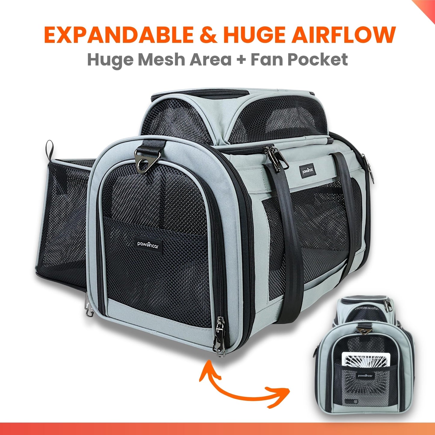 Crash-Tested Expandable Pet Carrier and Car Seat for Safe Travel