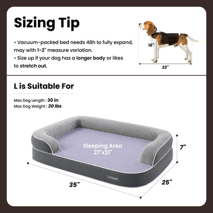 3-Layer Memory Foam Orthopedic Dog Bed with Washable Cover