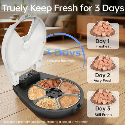 5-Meal Refrigerated Automatic Wet Food Cat Feeder