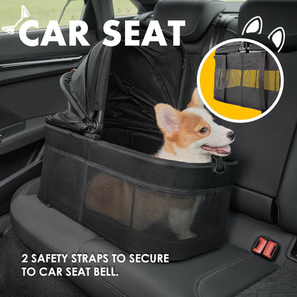 3-in-1 All-Terrain Pet Stroller with Removable Carrier
