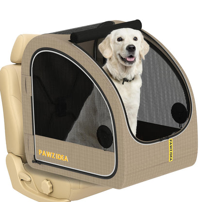 Collapsible Soft-Sided Dog Travel Crate with Metal Frame