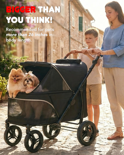 Zoosky Pet Stroller for Large Dogs up to 110lbs, Large Pet Stroller