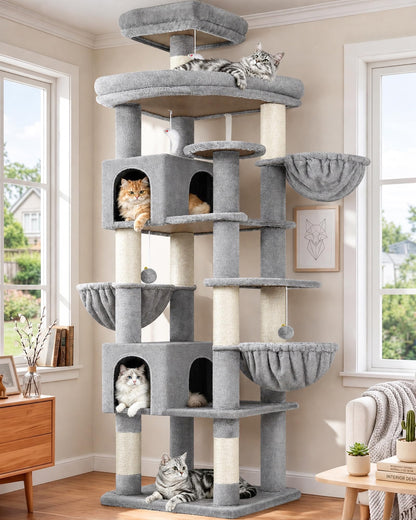 82-Inch Heavy-Duty Cat Tree with Condos, Perches & Baskets