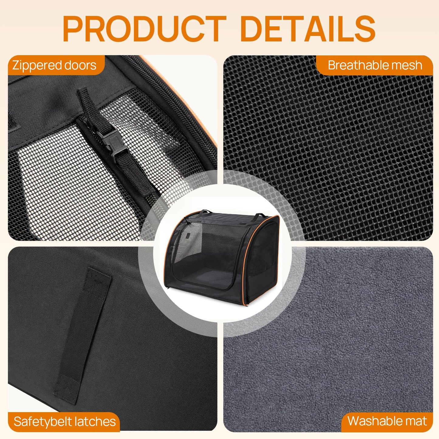 Soft-Sided Dog Car Seat Carrier for Safe Backseat Travel
